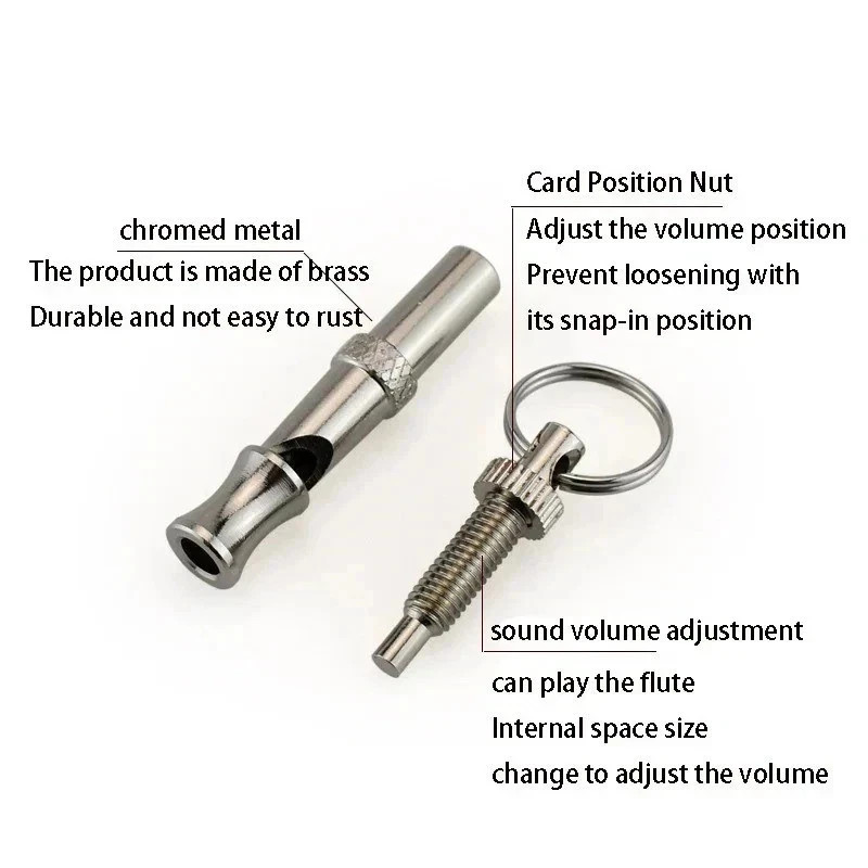 1 PC Stainless Steel Dog Whistle Adjustable Bark Control Training Puppy Genuine