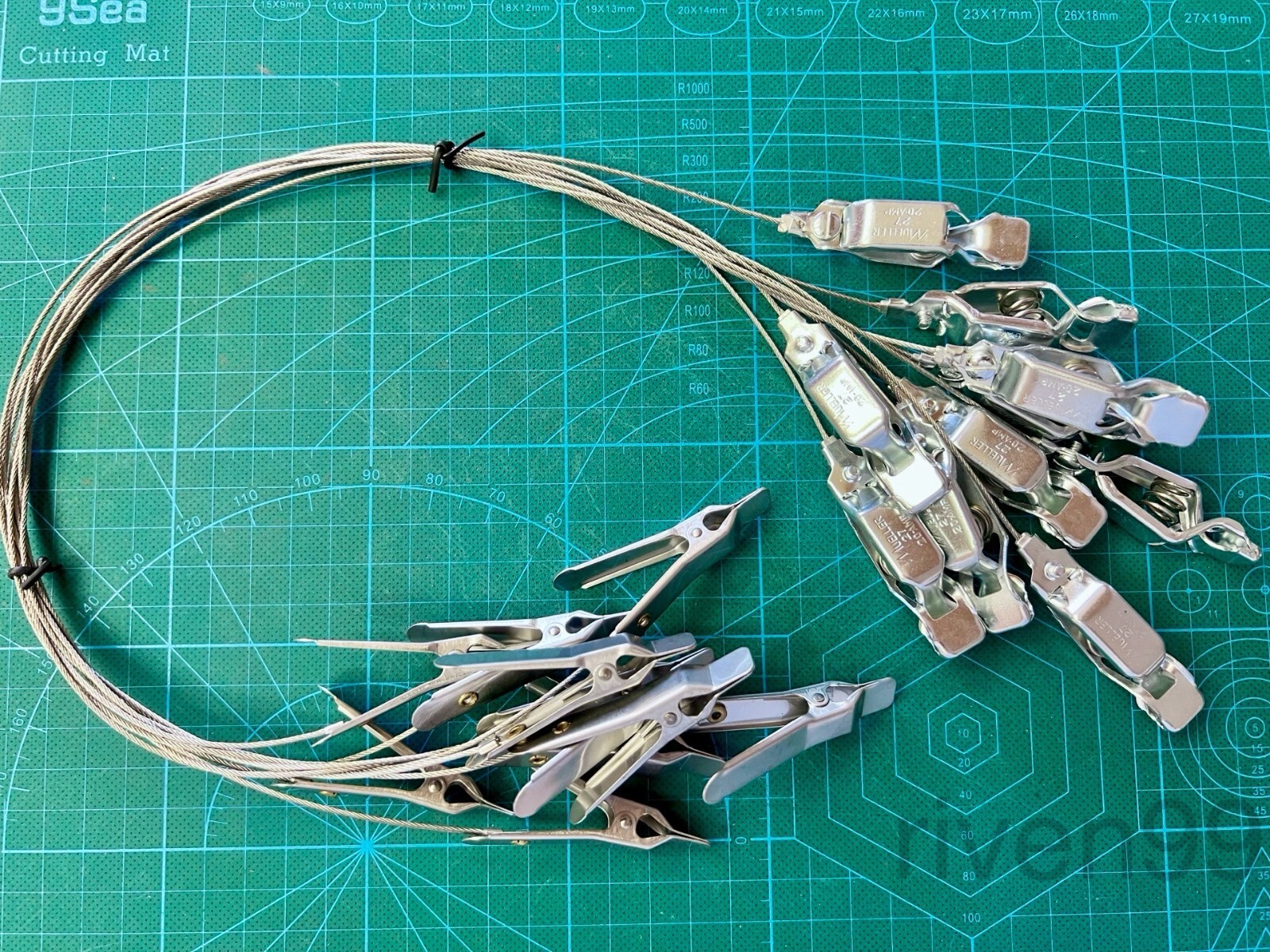 10pcs MUELLER 10A Grounding/Painting Cable, Stainless Steel Wire + Clips, 18in