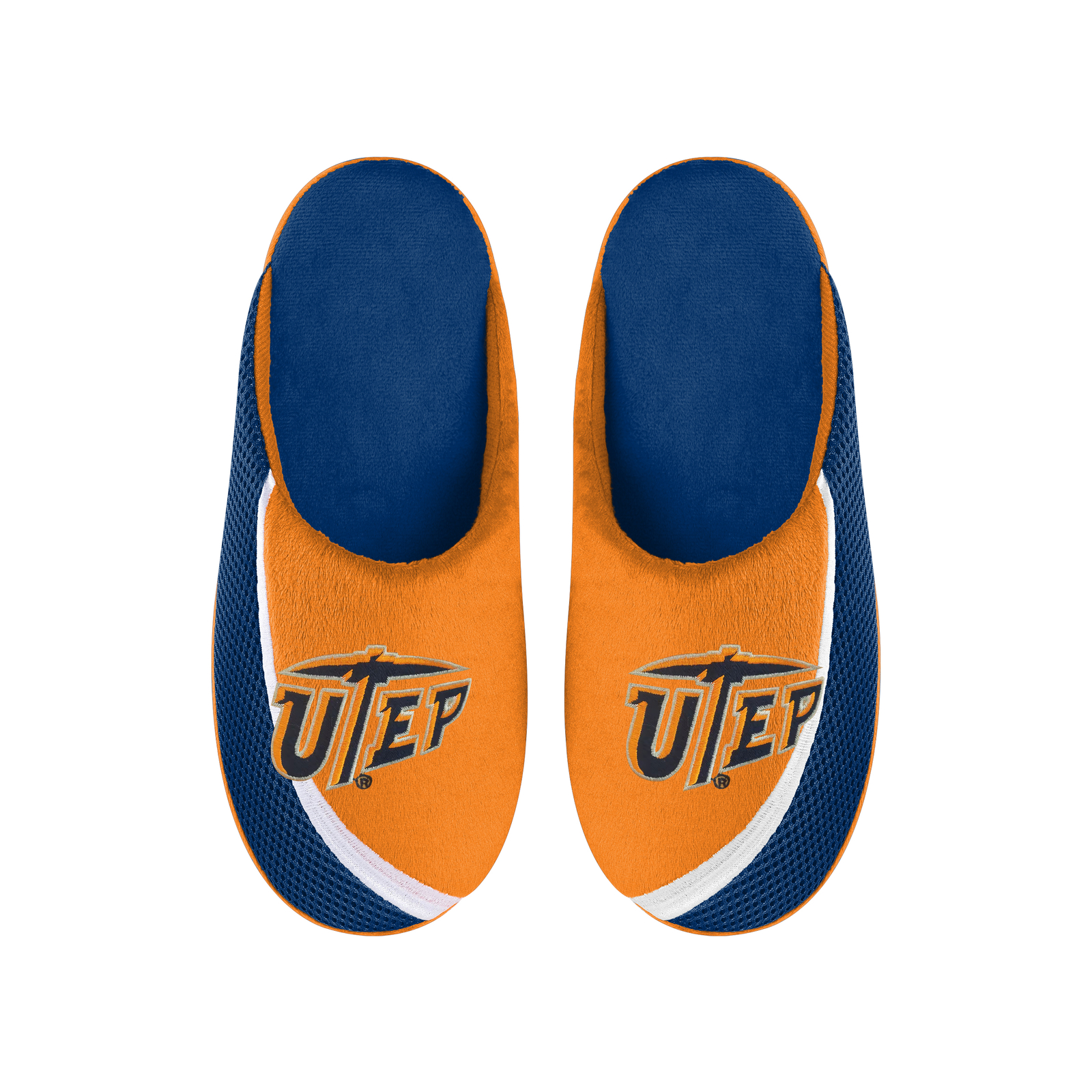 FOCO NCAA Men's UTEP Miners 2022 Big Logo Color Edge Slippers