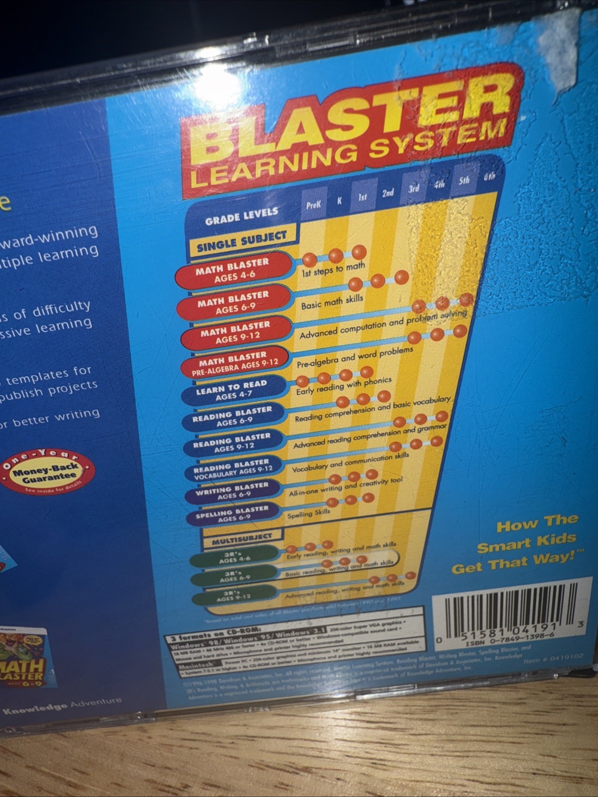 Knowledge Adventure 3R’s Reading Writing Arithmetic Blaster 3CD Ages 4-6