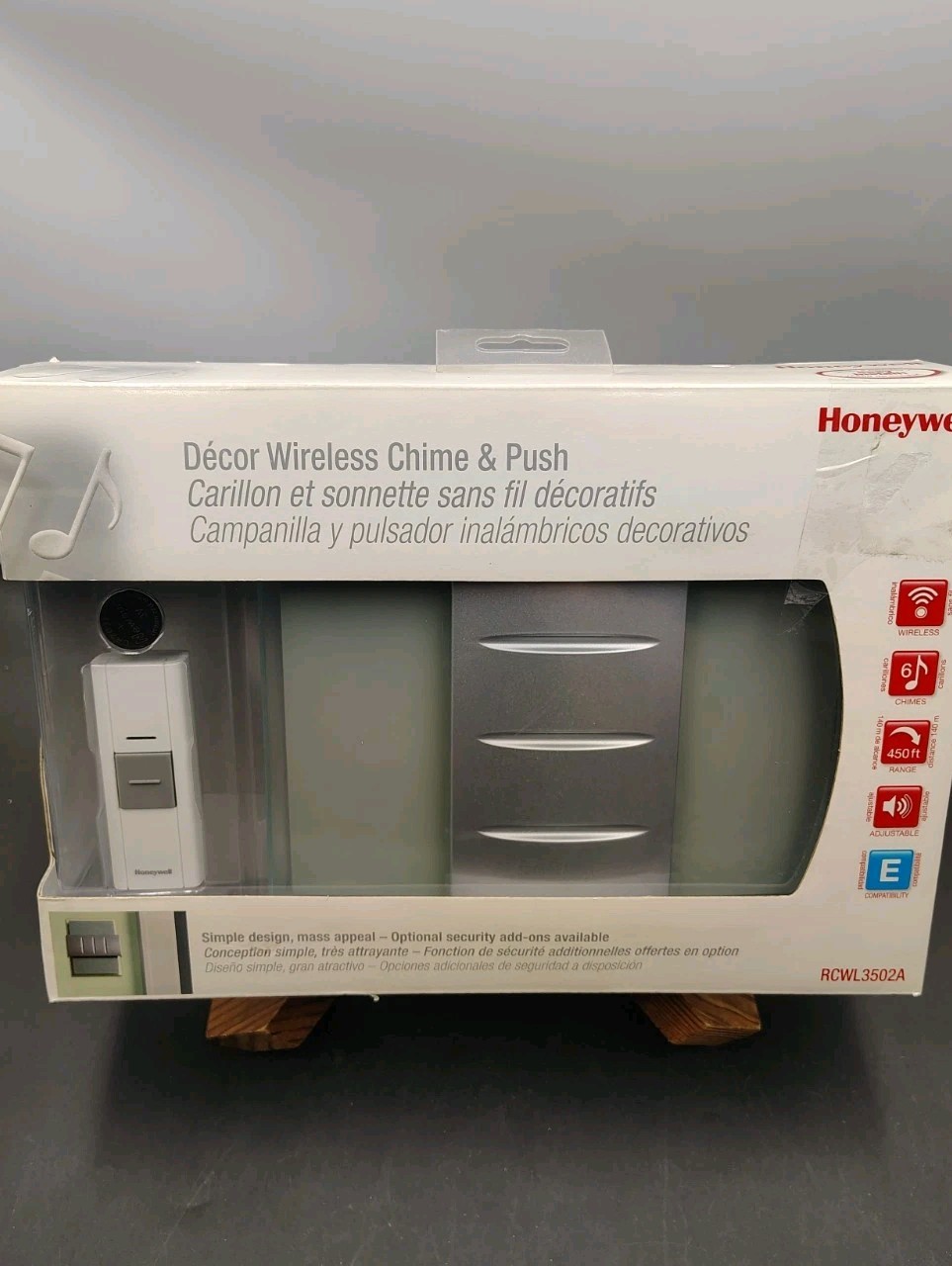 Honeywell RCWL3502A Décor Wireless Door Chime & Push Button - New Open Box READ