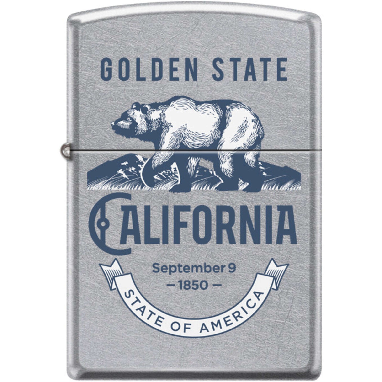 Zippo Windproof Pocket Lighter California Golden State Street Chrome Metal XC523