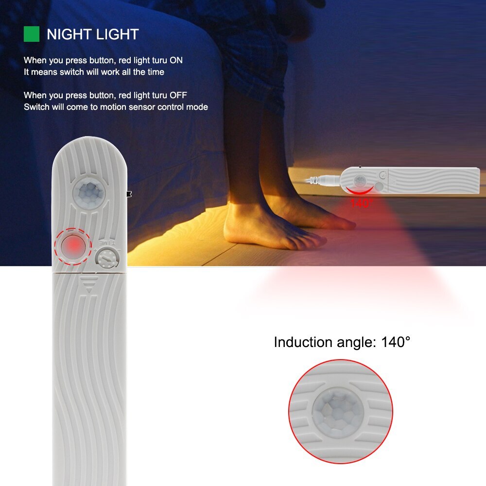 Motion Sensor LED Strip PIR Sensor LED Strip 2835 forDIY Under Bed Light Bedroom