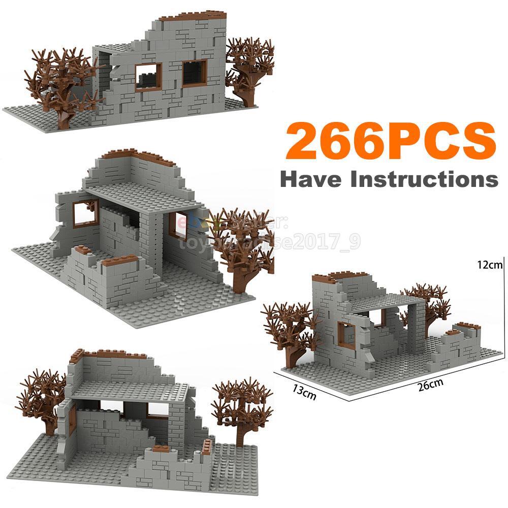 MOC WWII Military Base Fortress Battle Scene Tower Weapon House12 Bulk DIY Set