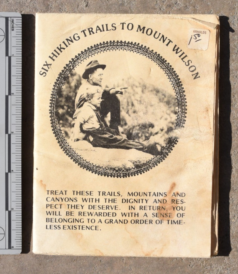 Six Hiking Trails To Mount Wilson Vintage Map Guide California San Gabriel Mtns.
