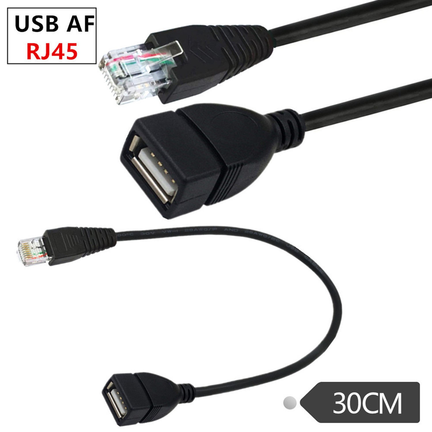 2pcs USB Female to RJ45 Ethernet Adapter Cable Network Camera Router ADSL Modem