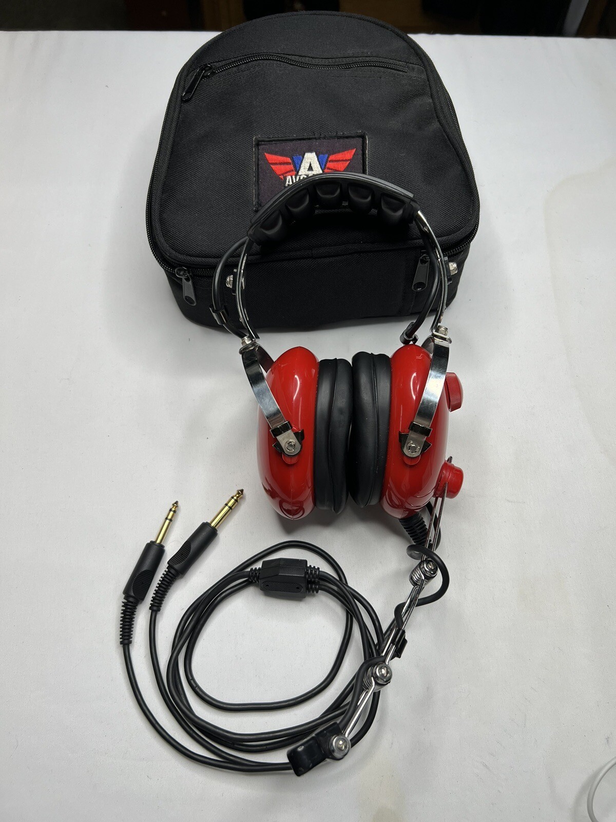 Aviation Communication Headset Model AC-250 ((Red color) With Bag