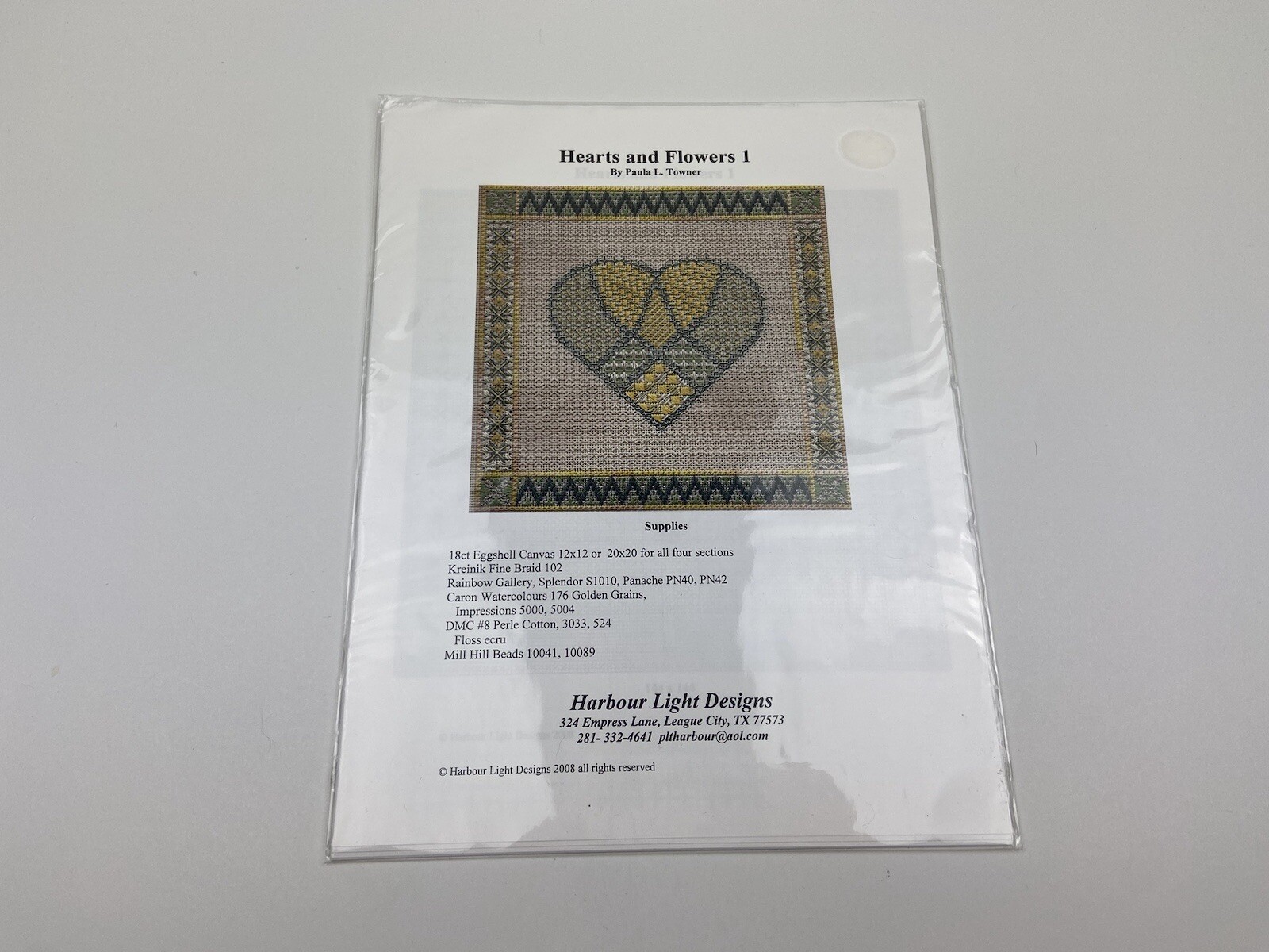 Harbour Light Designs Hearts And Flowers I Cross Stitch Needlepoint Pattern