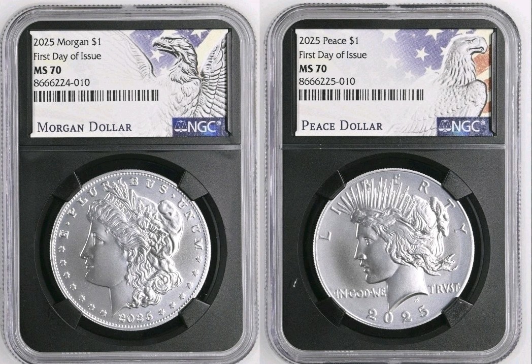 Presale 2025 Morgan & Peace Silver Dollar $1 NGC MS70 - First Day Issue FDI %%