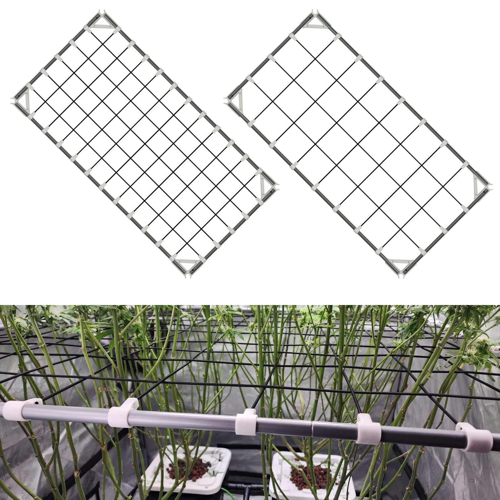 POTLAB® Advanced Scrog net 2x4 Flexible Elastic Trellis Netting Plants Supp