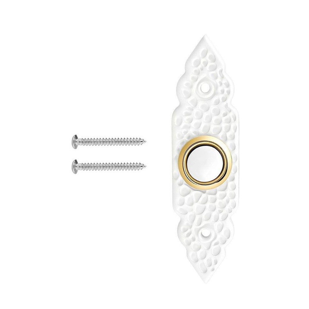 Wired Doorbell Button Replacement White Plastic for Home Garage Workshop Use