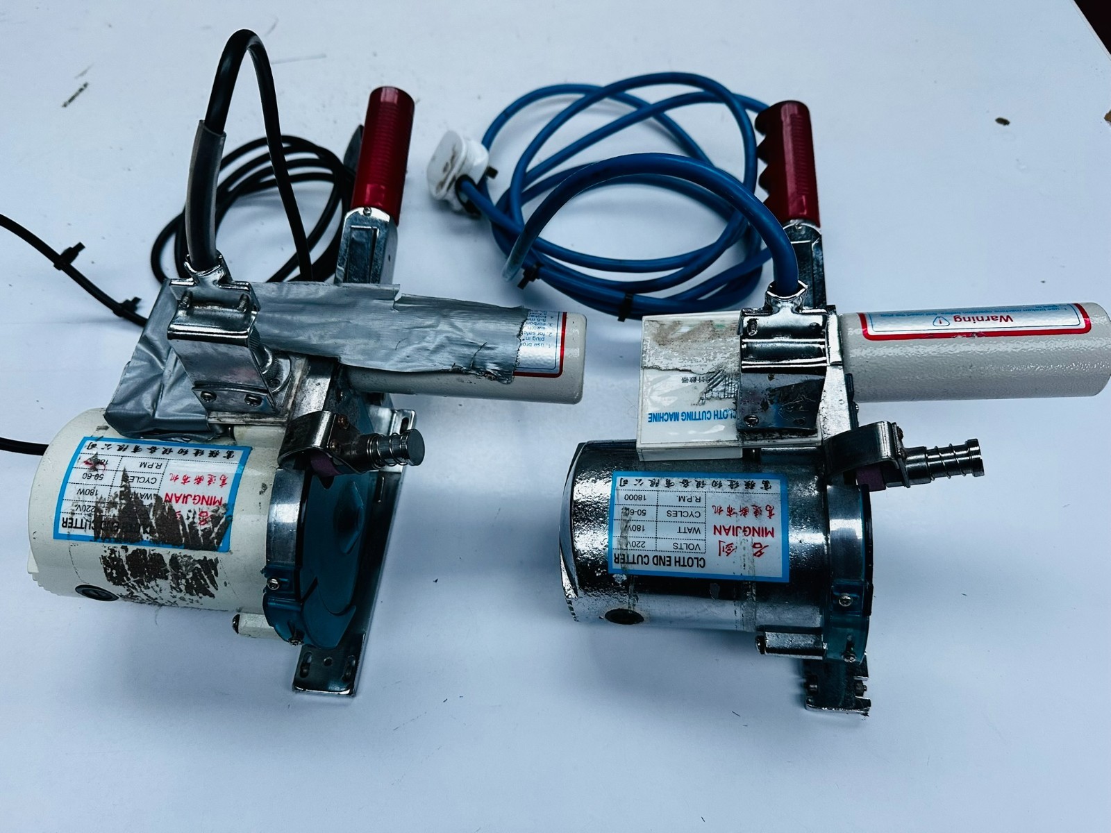 2× Fabric End Table Cutter Rotary Machines – NOT WORKING – Spares / Parts Only