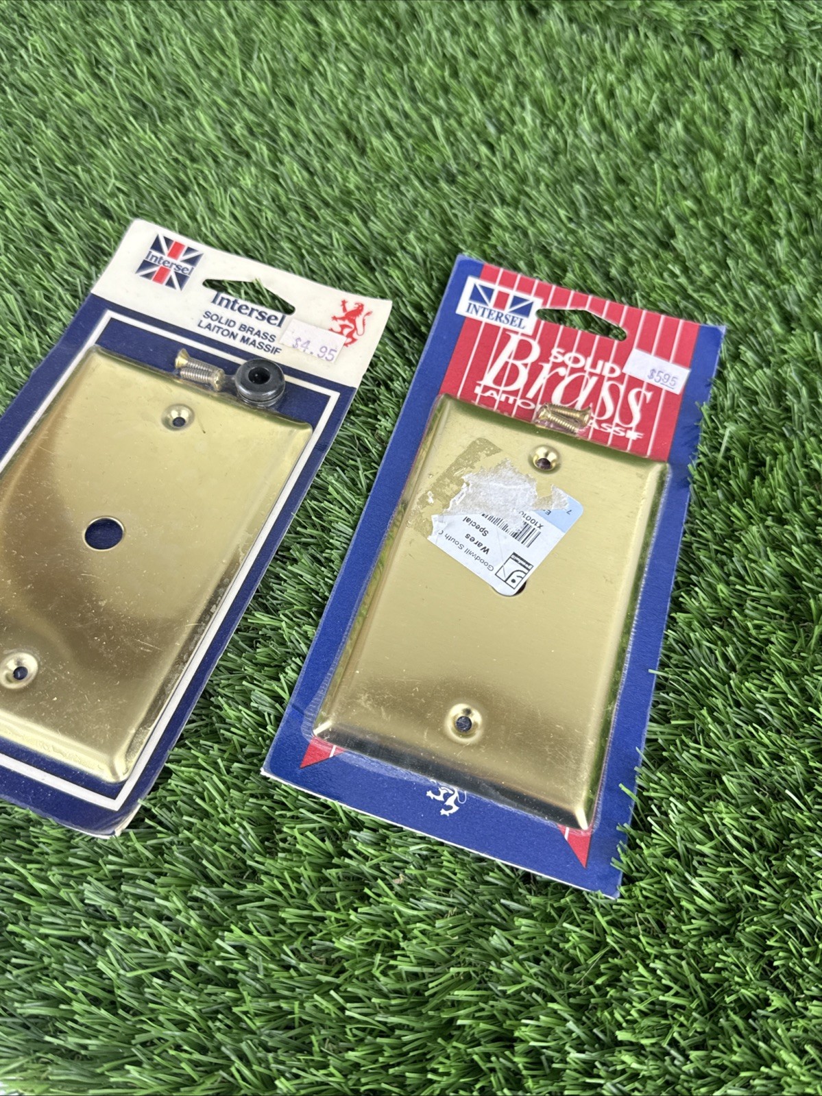 Intersel solid brass Cable Cover ( Lot of 2 ) Both Solid Brass With Screws