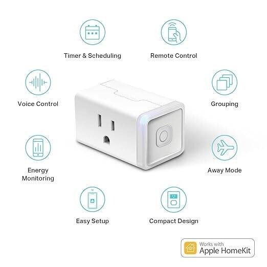 Smart Plug Mini 15A, compatible con Apple HomeKit, Smart Outlet funciona. neuvo.