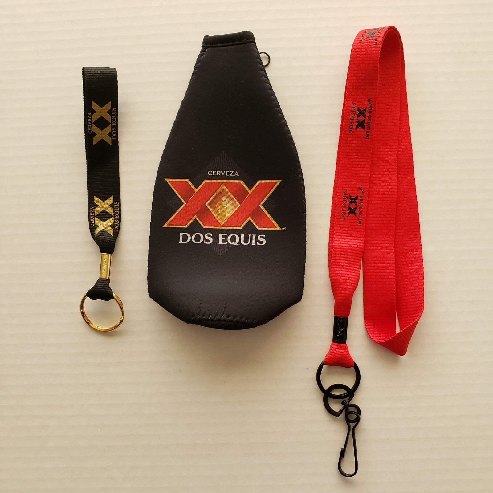 Dos Equis XX Cerveza Beer Keychain Laynard Golf Club Cover Promos New