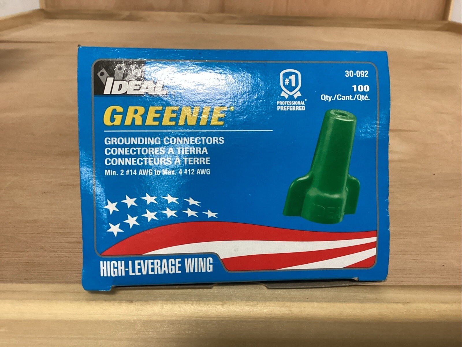 CASE OF 1000 IDEAL 30-092 GREENIE GROUNDING CONNECTORS