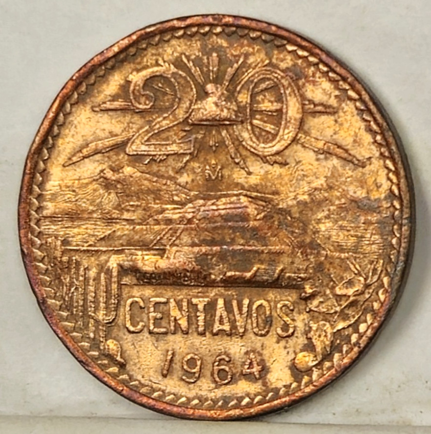 1964 Mexico 20 Centavos RB
