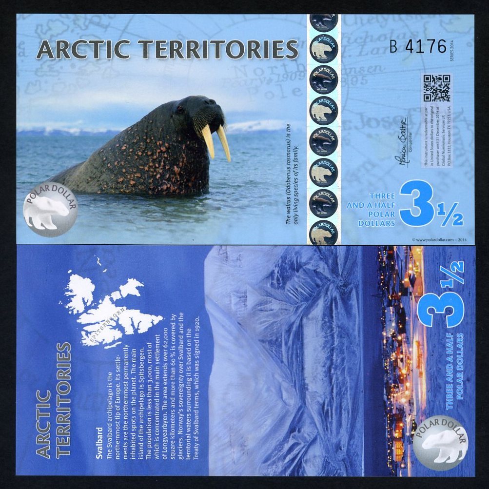 Arctic Territories, $3 1/2, 2014, Polymer, UNC Walrus F