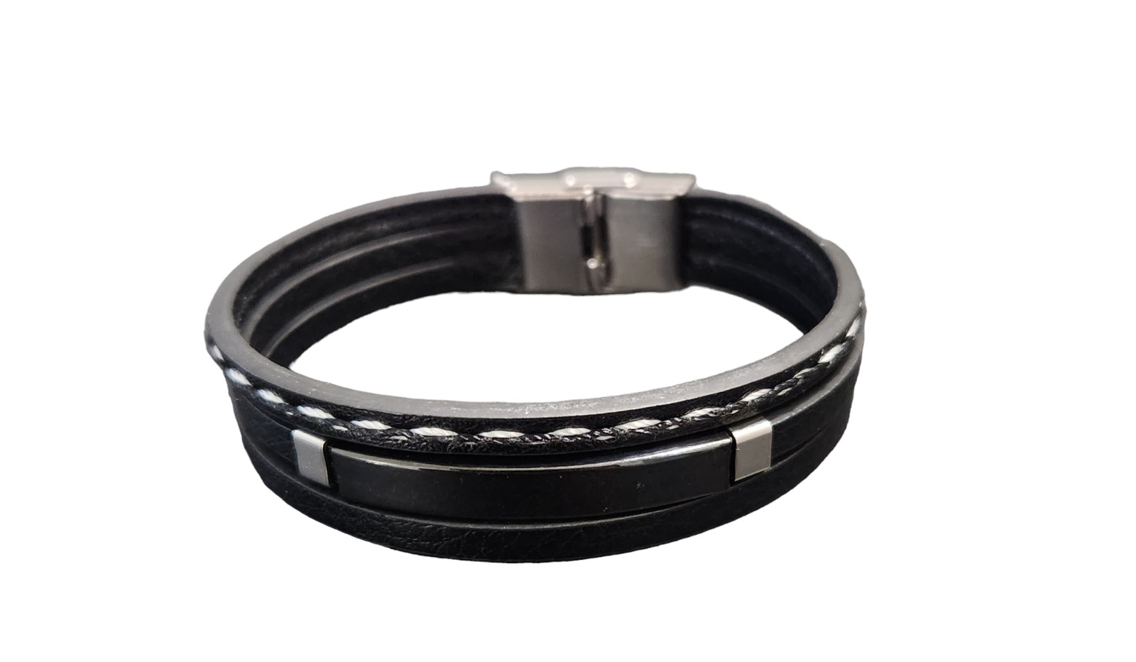 Men Layered PU Leather Bracelet.New