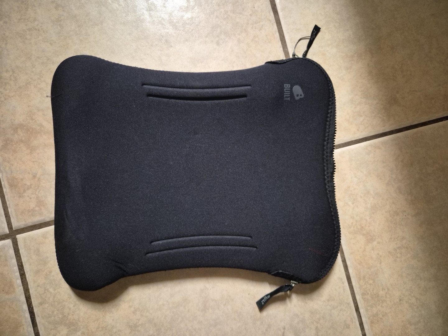 Built Neoprene Laptop Sleeve for 13 or 14 computer - Black Print & Blue Lining