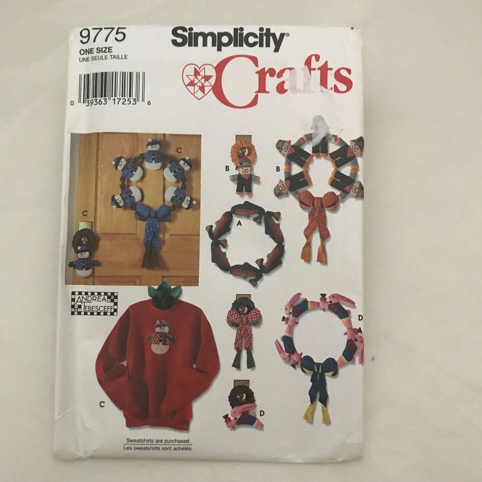 #9775 Simplicity HOLIDAY SEASONAL Wreath craft sewing pattern