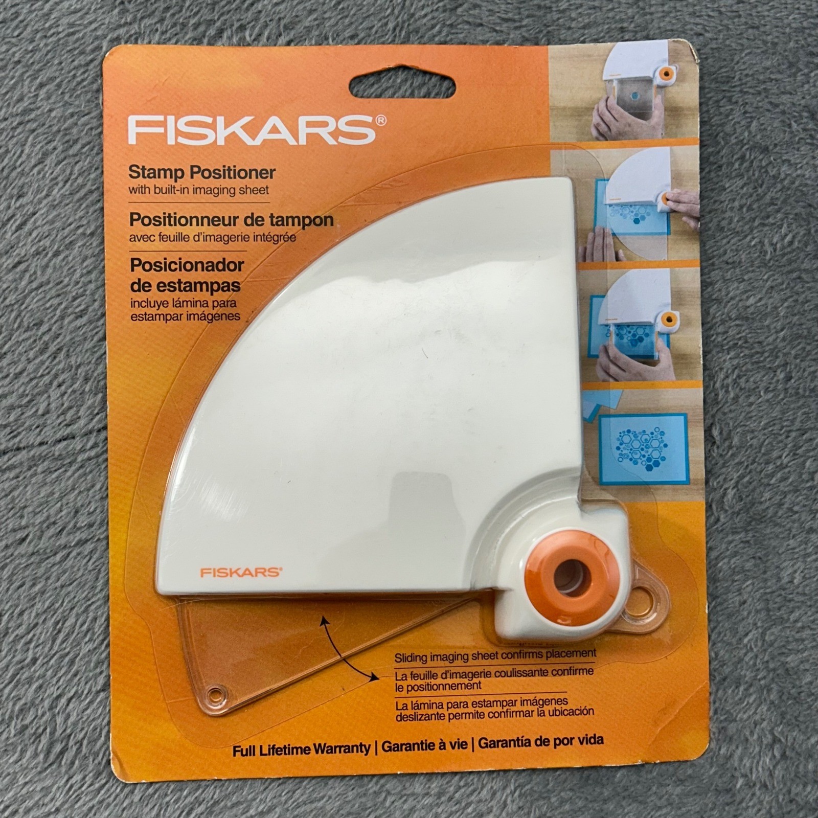 Fiskars Stamp Positioner with Built-In Imaging Sheet 106220-1001 New in Package
