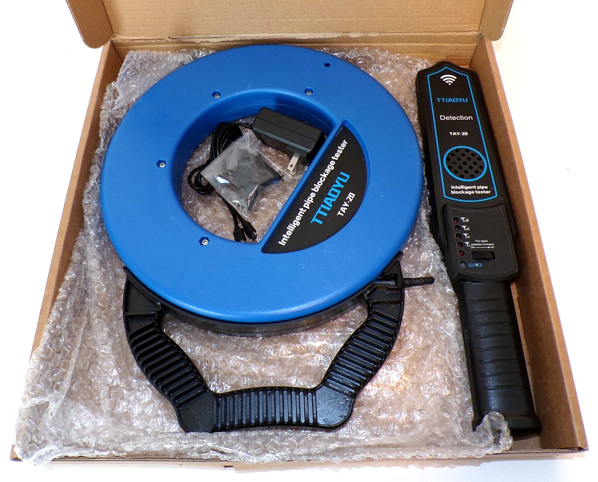Pipe Locator Water Pipe Blockage Detector for PVC/Plastic Sewer Underground/Wall