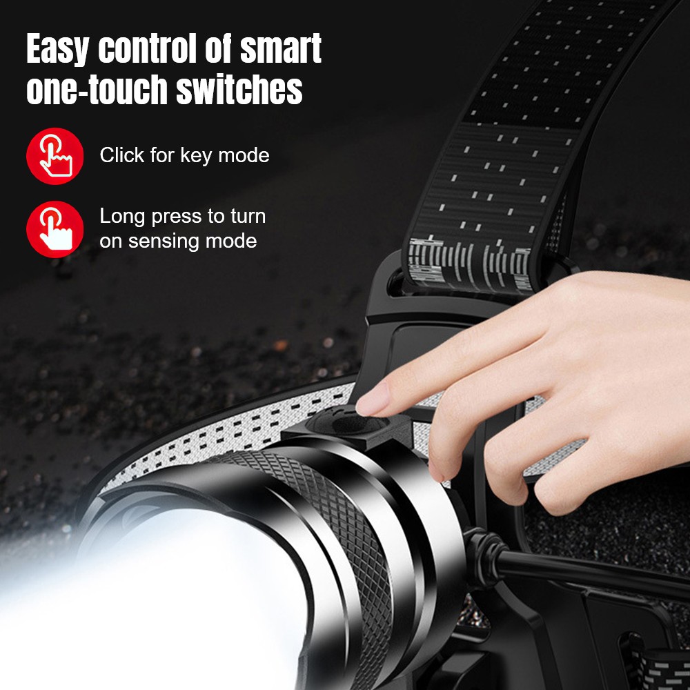 25000LM LED Headlamp Rechargeable Headlight Zoomable Head Torch Lamp Flashlight