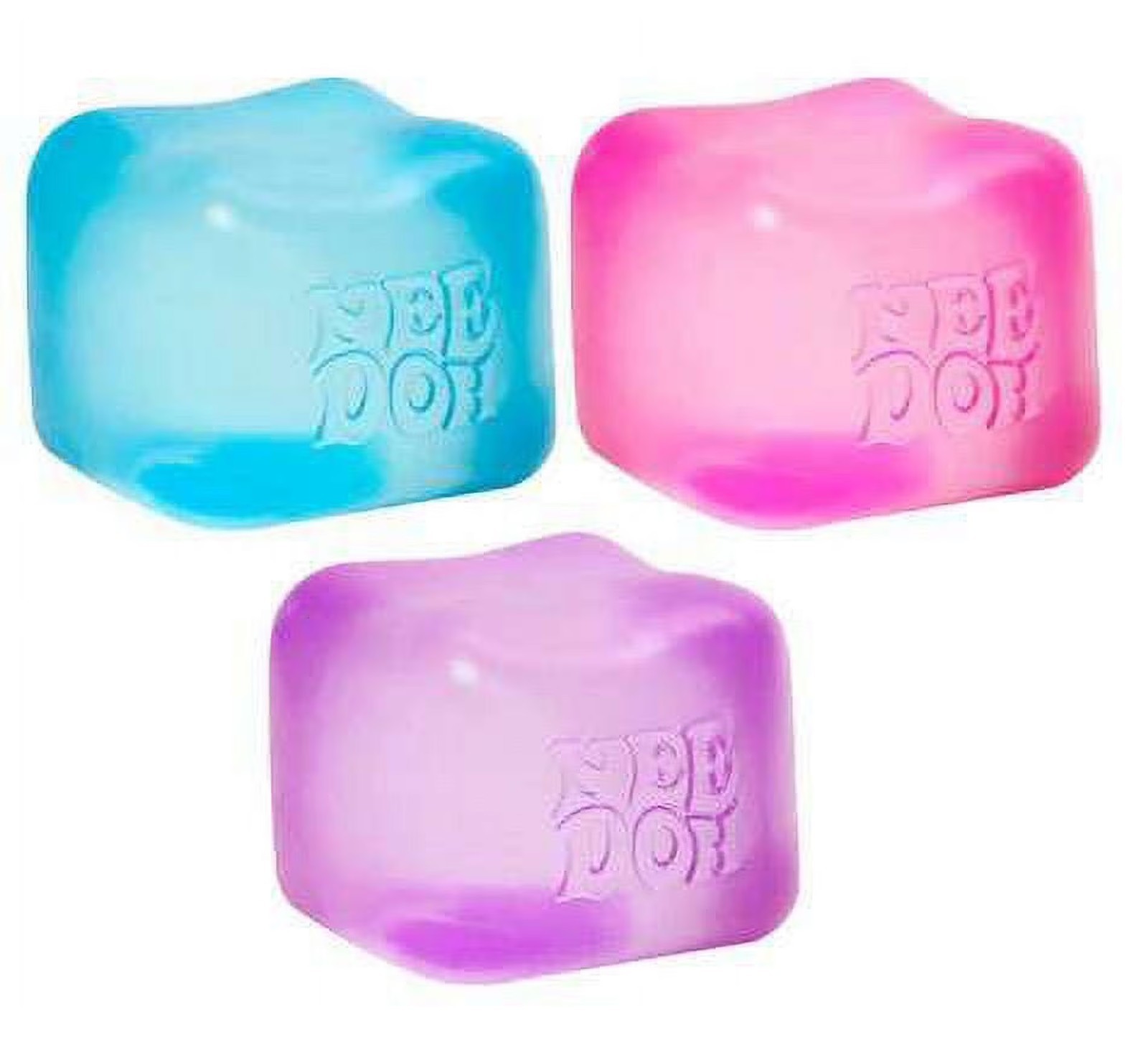 Nee Doh Nice Cube Super Solid Squish - Blue Purple Pink - Brand New