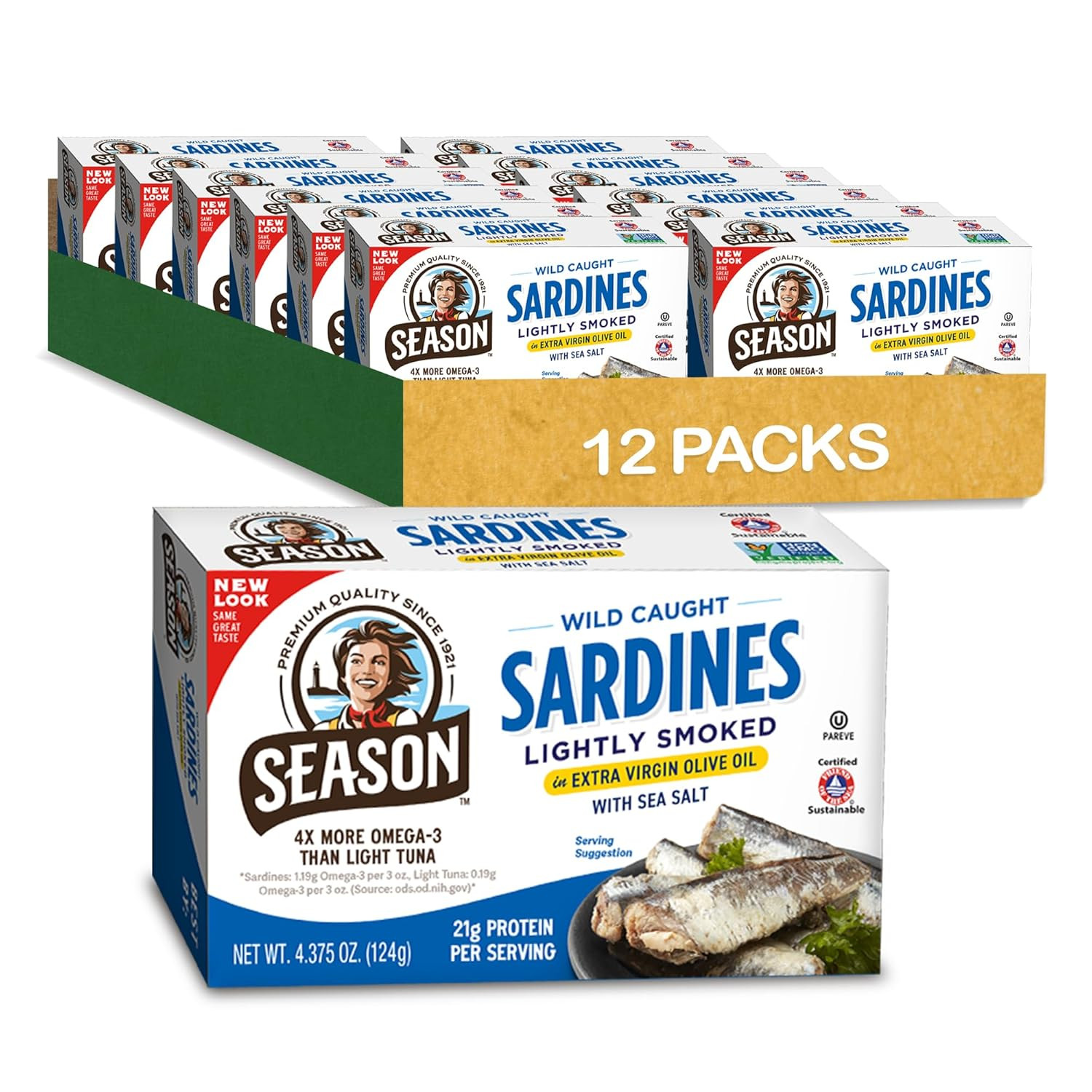 Sardines in Olive Oil - Skinless & Boneless, Wild Caught, 22G of Protein, Keto S
