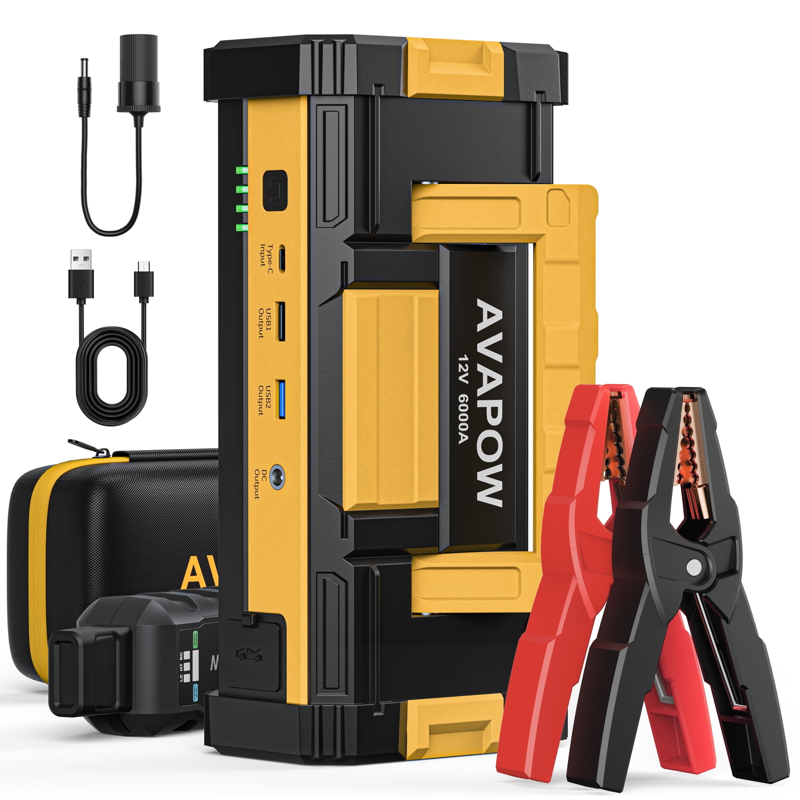 CAR BATTERY JUMP STARTER 6000A Gas/Diesel 12L USB Quick Charge DC Output12V