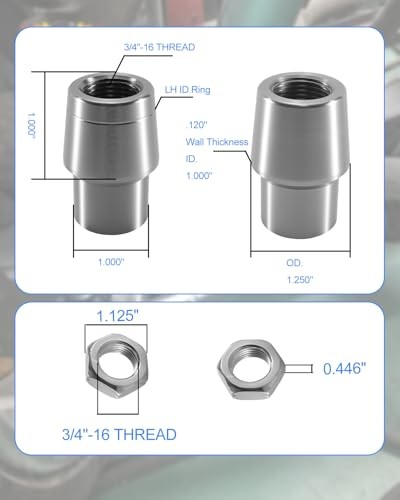 3/4" .750" Heim Joint Rod End Kit Include Rod end Welding Sleeve nut