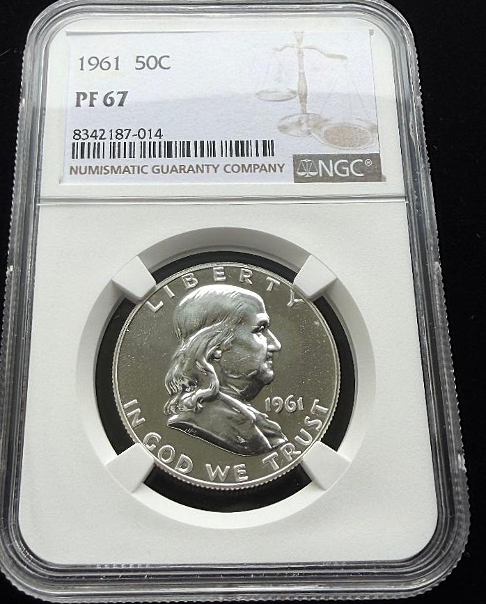 1961 Franklin Half Dollar, Silver, NGC PF-67, Nice Proof!