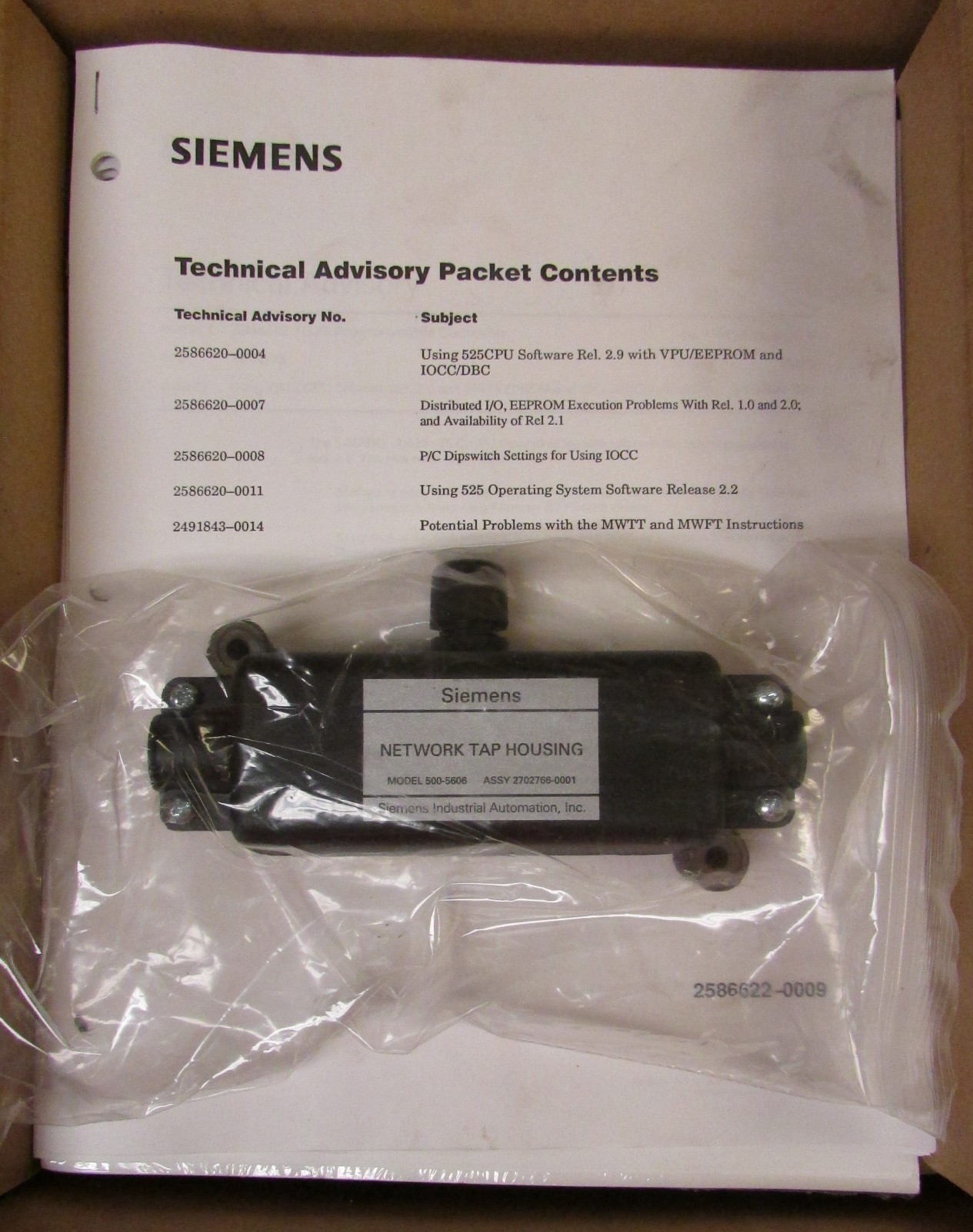 Siemens 505 7339 Network Interface Module E Stand Version + Tap Housing 500 5606