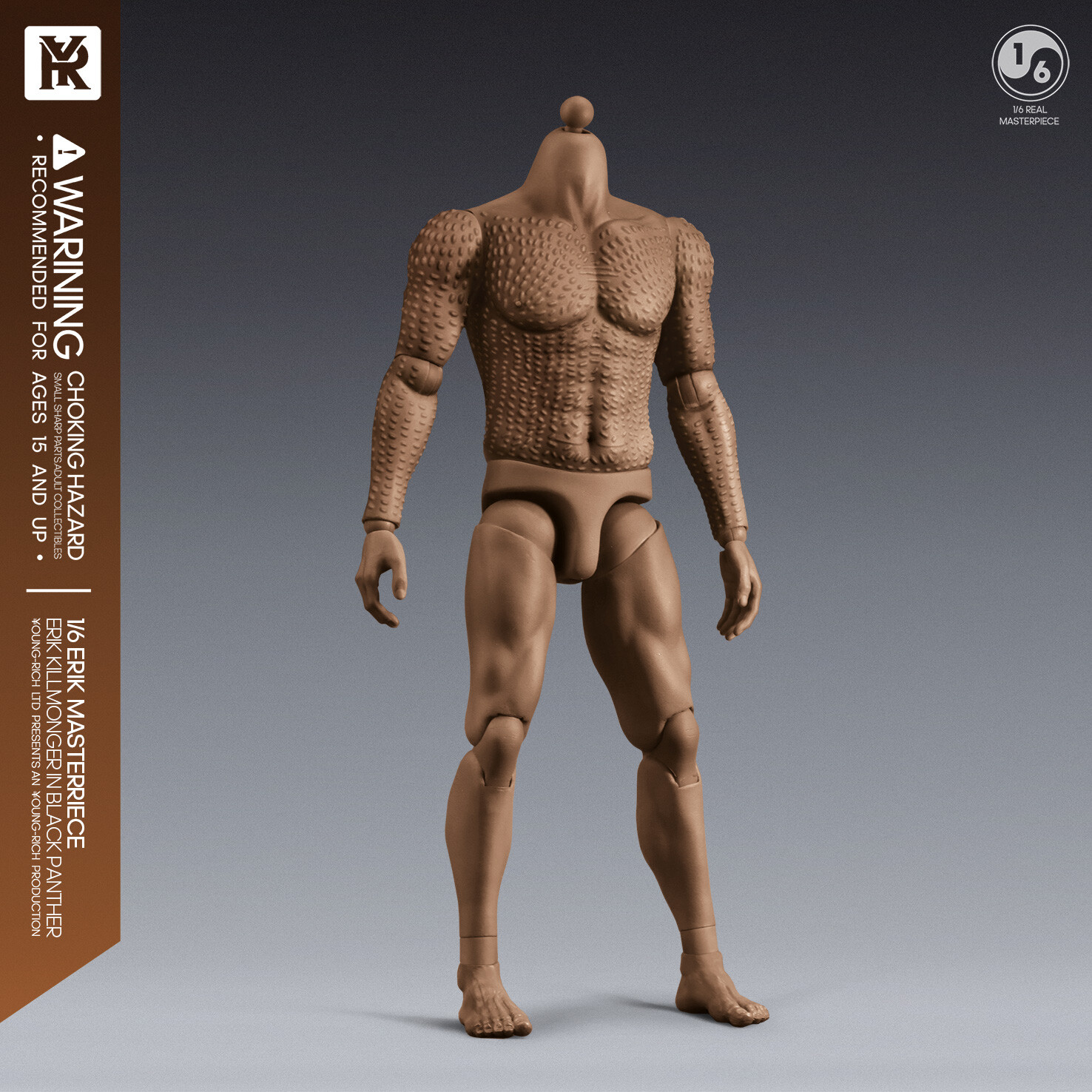 YOUNGRICH TOYS 1/6 YR012 Erik Killmonger Head Carved & Body Suit No Clothes