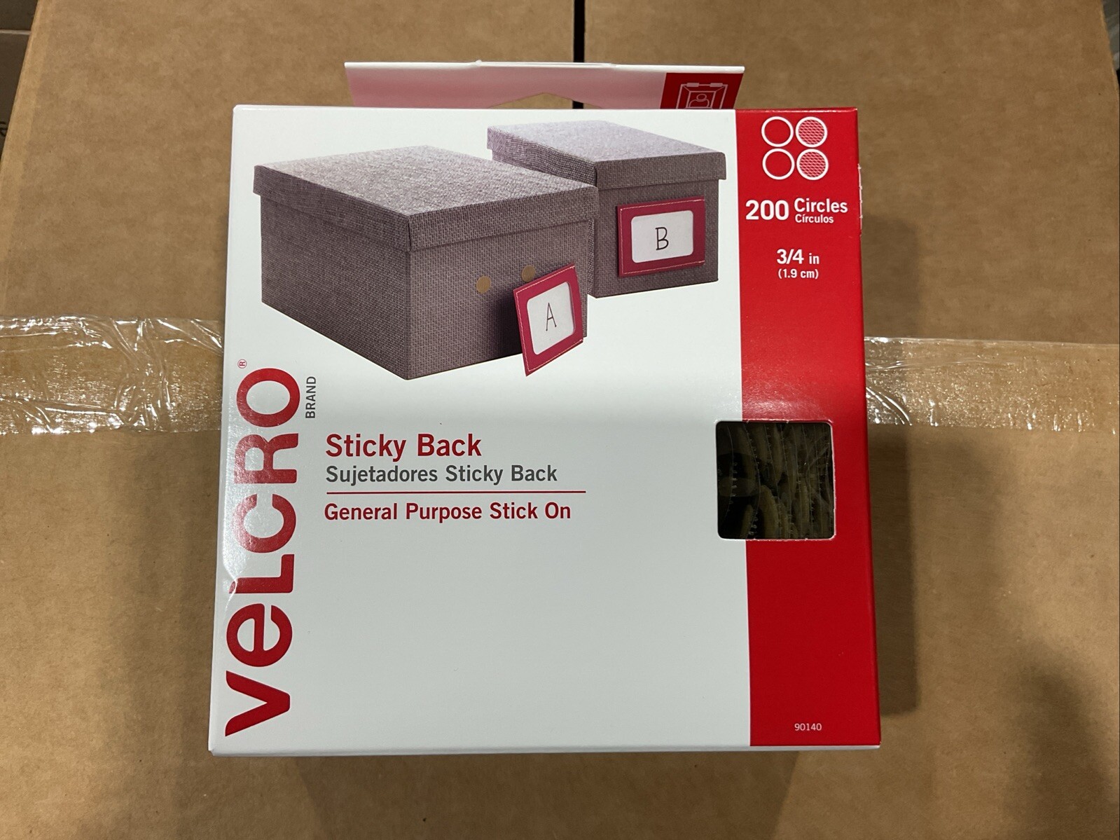 VELCRO Brand Sticky Back Fasteners 200 Pack Beige 3/4" Circles NEW!