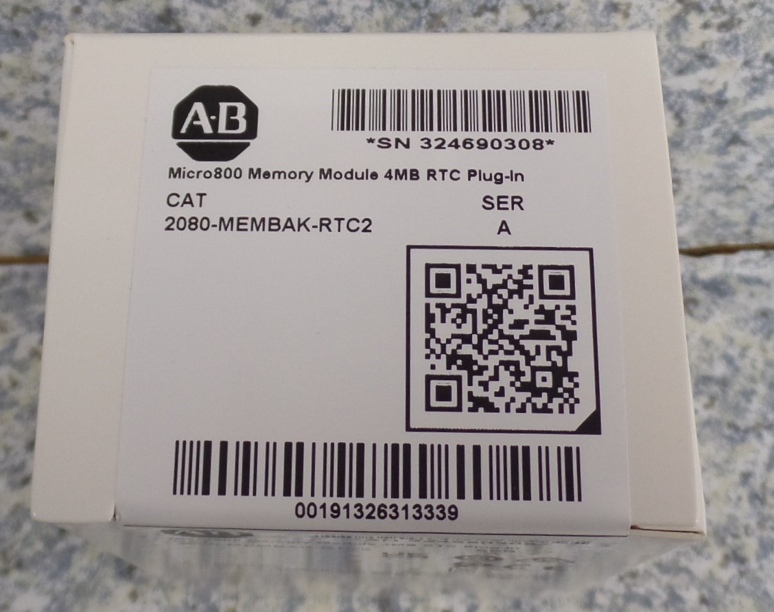 ALLEN BRADLEY 2080-MEMBAK-RTC2 Ser A Micro800 Memory Module 4MB RTC Plug-In NEW