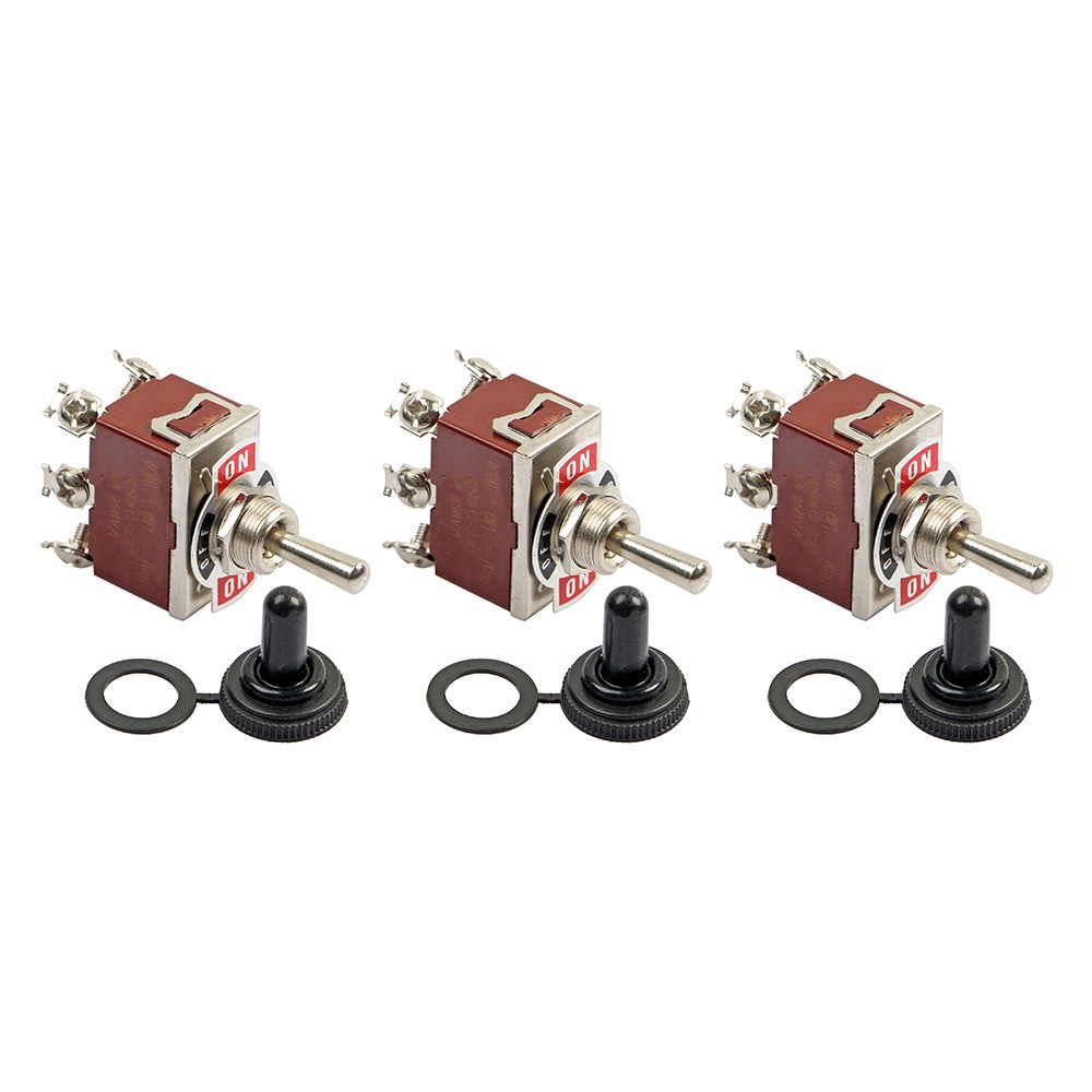 3X Heavy Duty DPDT ON/OFF/ON Toggle Switch 20A 125V/15A 250V Screw Terminals