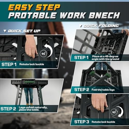 Express Folding Work Table 34x25x31 Portable Workbench