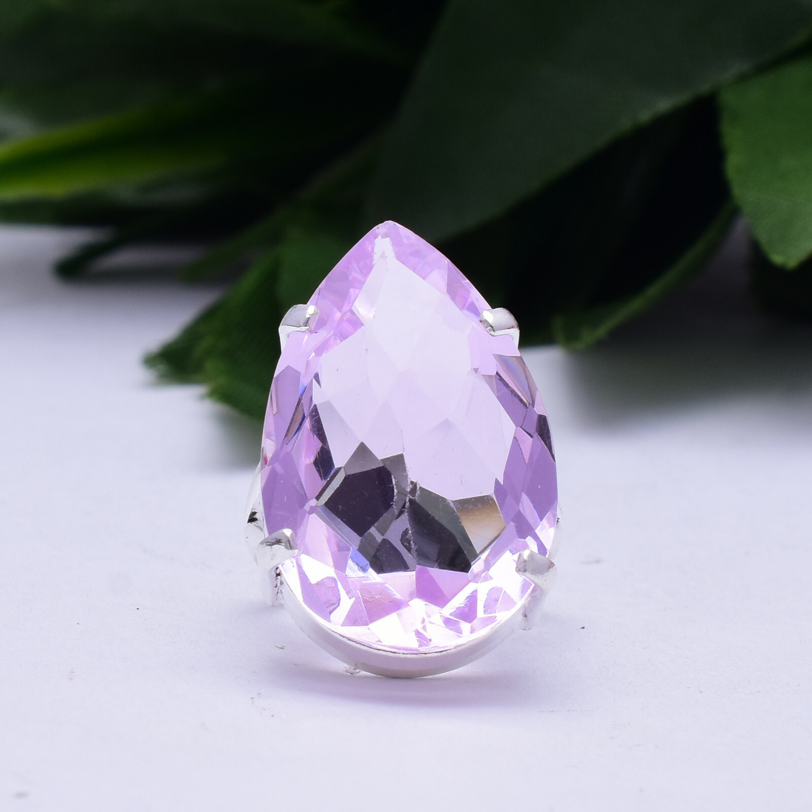 Fabulous Pink Kunzite Gemstone 925 Sterling Silver Handmade Ring All Size