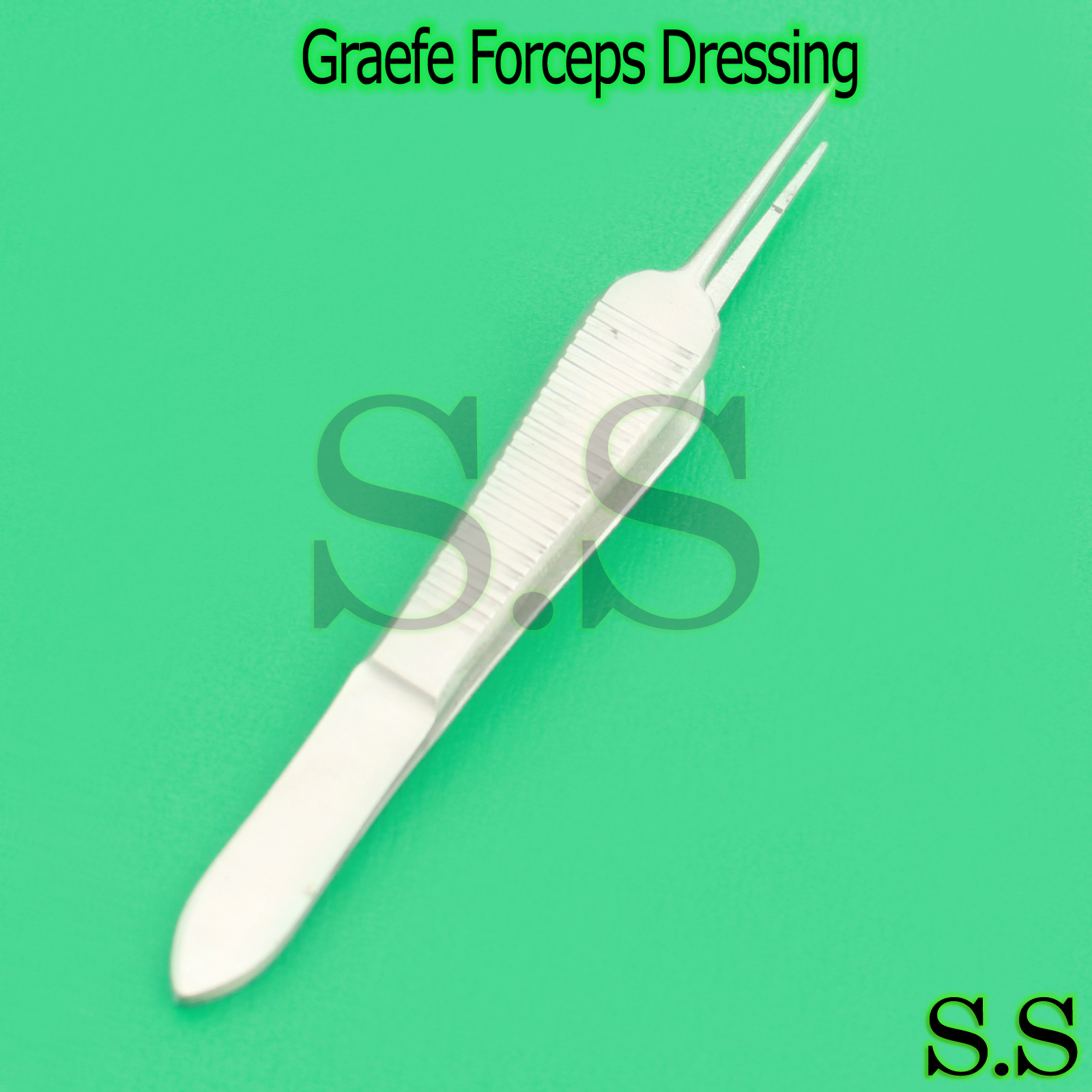 Graefe Forceps Dressing Opthalmic Surgical Instrument Serrated STraight 3"