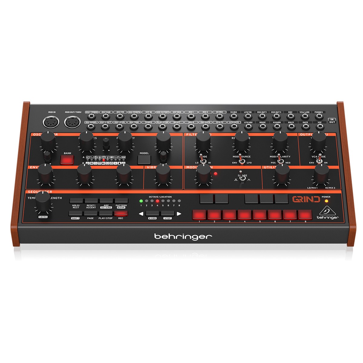 Behringer GRIND Hybrid Semi-Modular Synthesizer with 24 Digital Sound Engines an