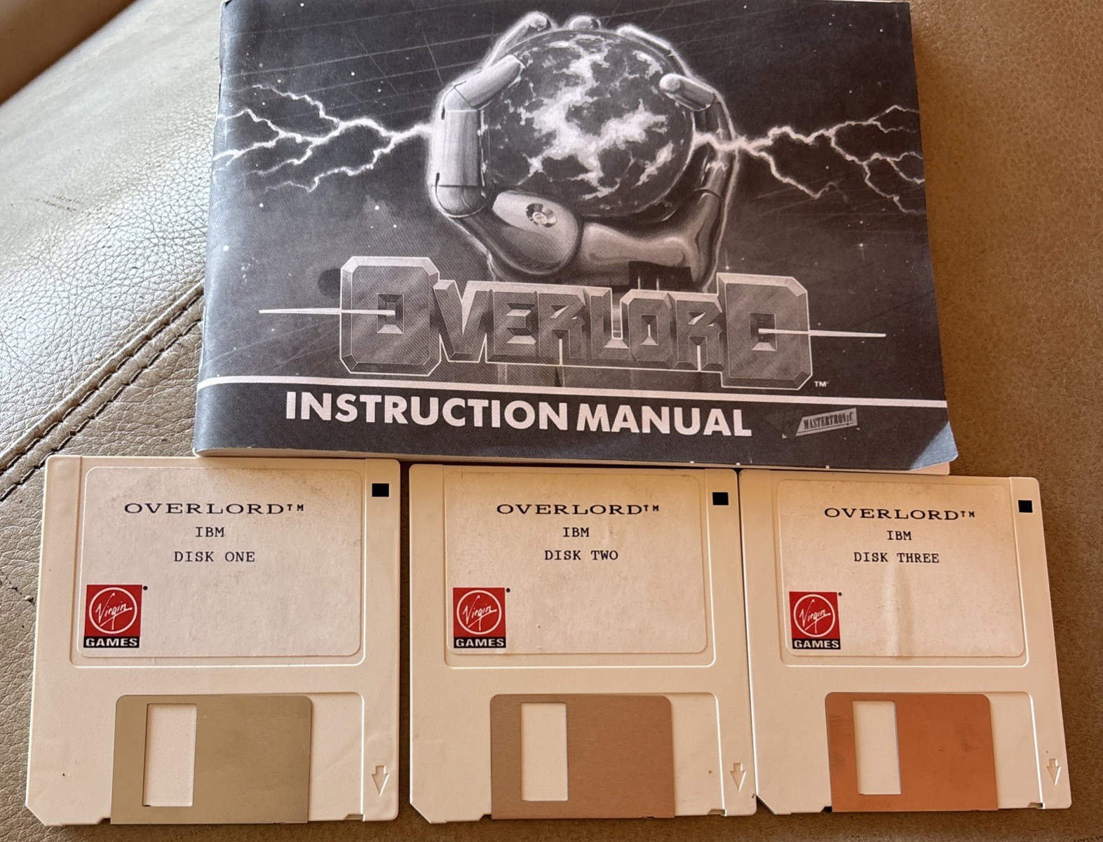 Vintage Computer Game Overlord. Manual With 3 Disks Virgin Games