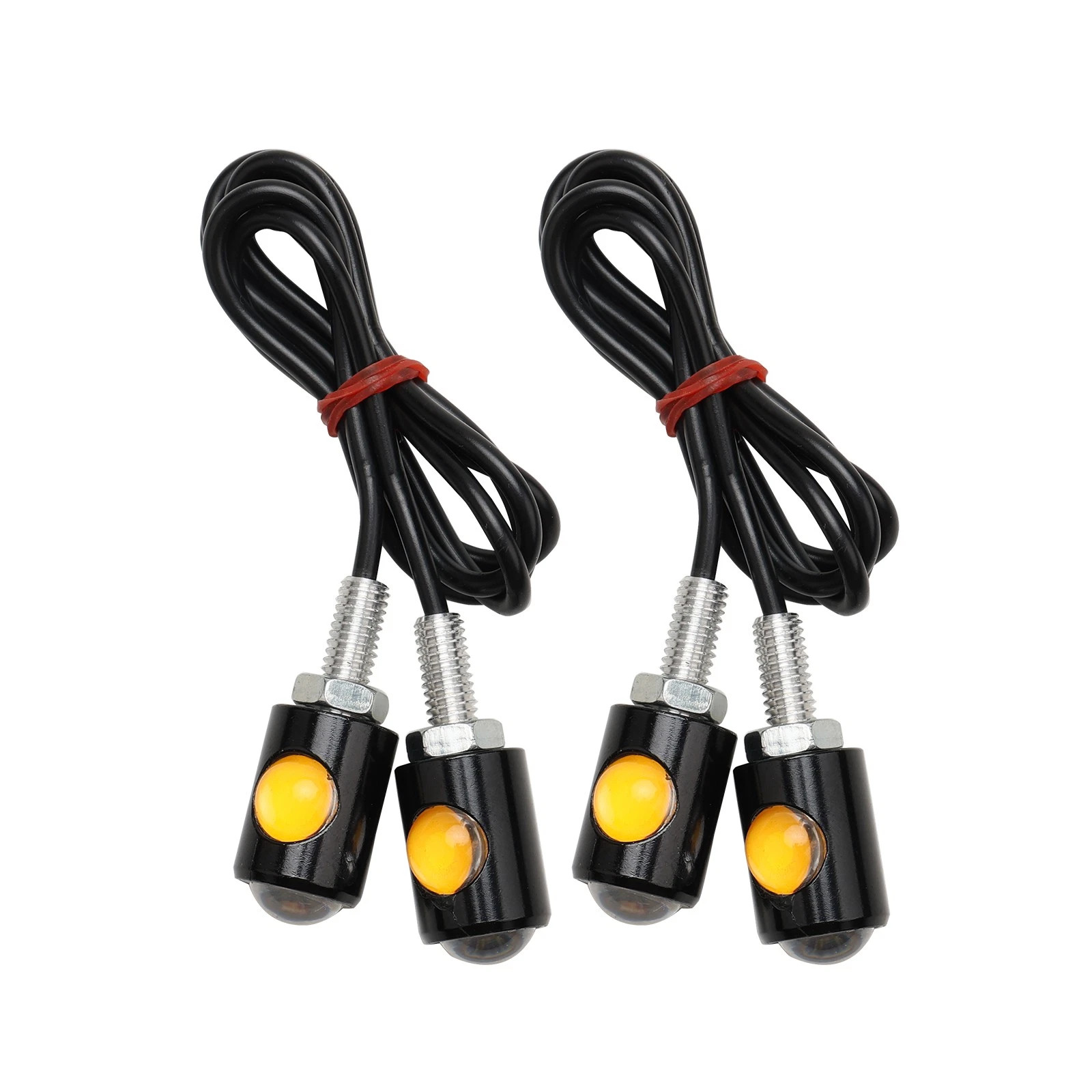 2X Mini LED Motorcycle Turn Signals Indicator Amber Blinker Light Universal Lamp