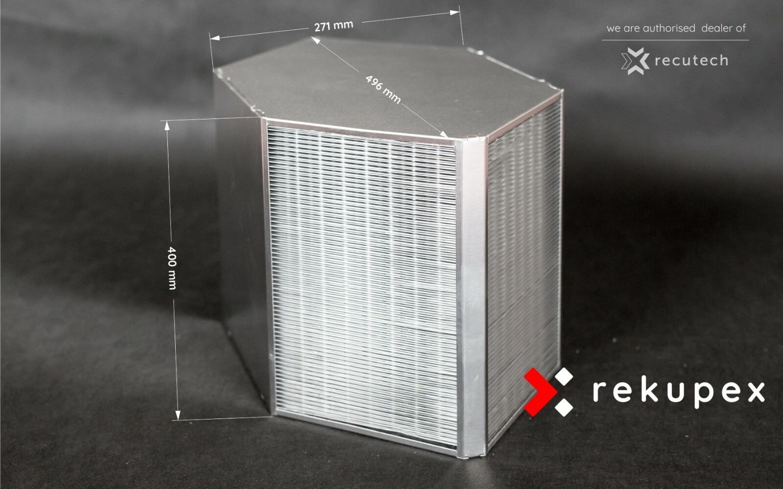 CounterFlow heat recovery ventilation air exchanger 650 m3, recuperator eff. 96%