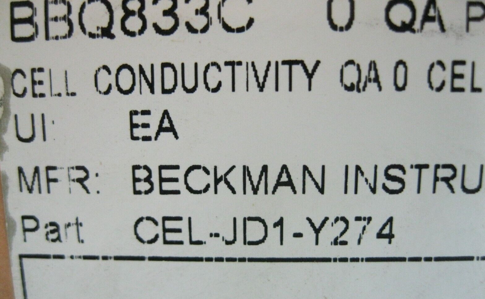Beckman CEL-JD1-Y274 Conductivity Cell in Original Packaging E14