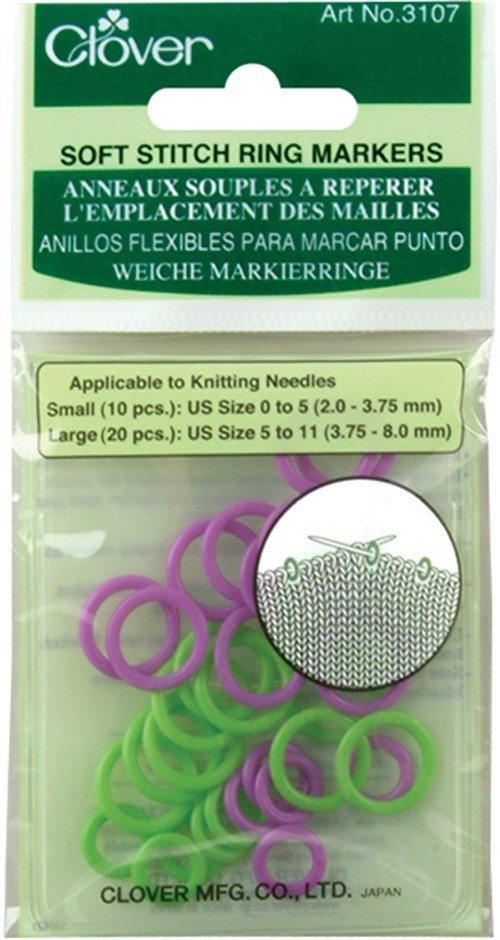 Clover 3107 Soft Stitch Ring Markers-30/Pkg