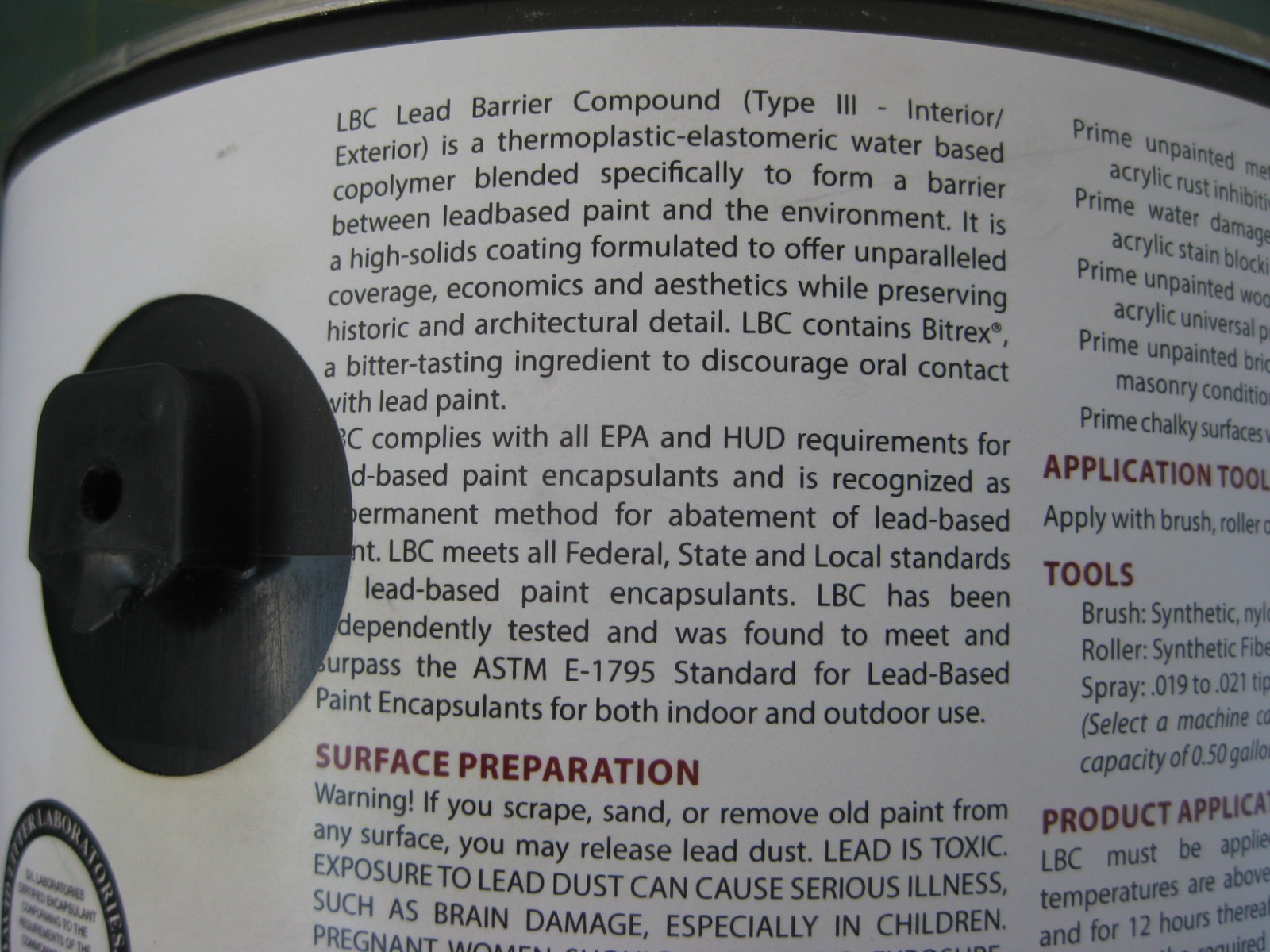 Fiberlock Lead Barrier Compound, Two Gallons, Lead Abatement Product.