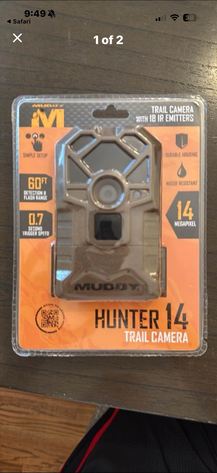 Muddy Hunter 14MP Trail Camera with 18 IR Emitters, 60ft Range