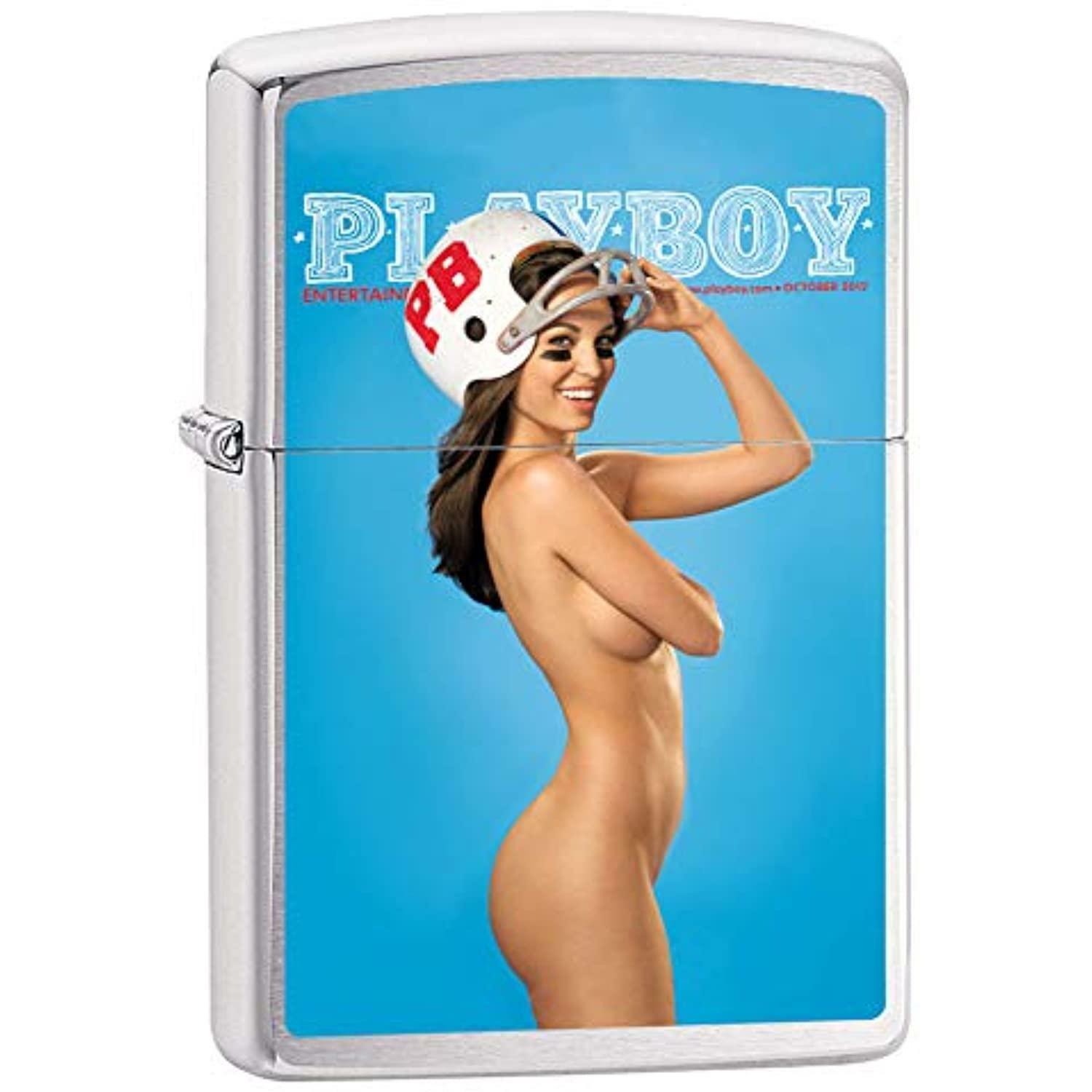 Zippo Playboy Cover October 2012 Brushed Chrome Pocket Lighter